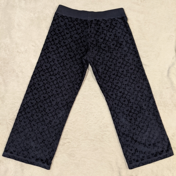 EUC - Size Petite - Juicy Couture - Navy Blue Velour Capris Pants - Picture 2 of 7